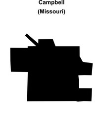 Obraz premium Campbell (Missouri) blank outline map