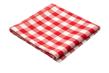  Red and White Gingham Checkered Napkin Isolated
