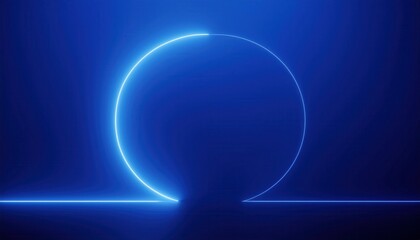  glowing blue neon rounded rectangle frame on dark background with futuristic lighting effect for digital interface, ui design, tech branding, or web graphic