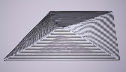  abstract 3d optical line art shape with symmetrical black contour loops on gradient violet background for modern web design, branding, poster, or tech cover use