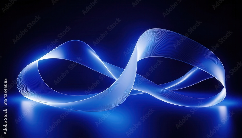 Poster dynamic glowing blue lightwave on dark background with smooth gradients and abstract curves, ideal f