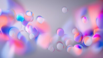  ethereal abstract background with translucent iridescent bubbles in soft pink, blue, and violet hues ideal for web design, branding, poster, or UI interface