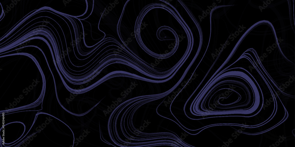 Poster topographic map lines, contour bluck background. geographic grid, gradient multicolor wave curve lin