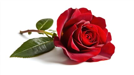 A solitary red rose in full bloom, symbolizing love and passion in its purest form