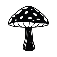toadstool silhouette woodcut illustration