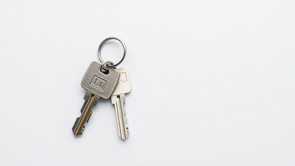 bunch of keys isolated white background