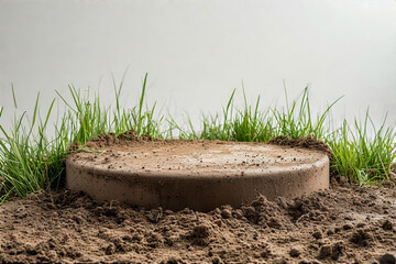 green grass podium
