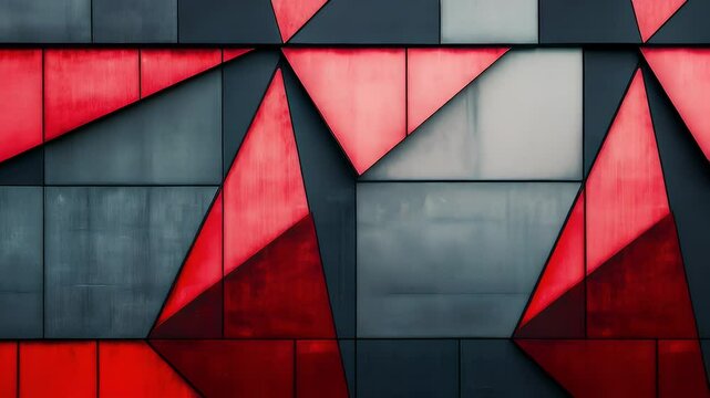 Red and grey geometric tiled pattern
