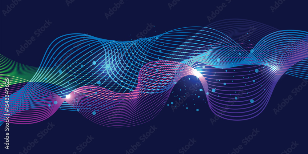 Poster abstract colorful dynamic waves background