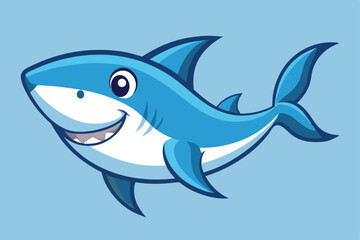 Fototapeta premium shark cartoon isolated on white background