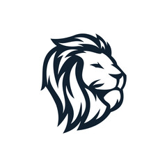 simple lion head logo template
