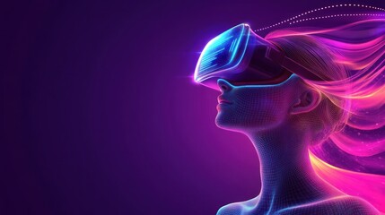 VR experience, futuristic woman