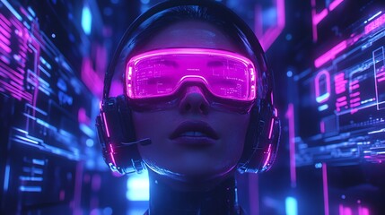 A futuristic holographic customer service representation