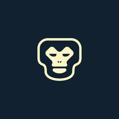 abstract monkey head logo icon