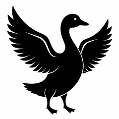 silhouette of a duck