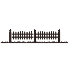 Obraz premium Simple Black Fence Silhouette with Grass Illustration for Garden or Yard Decoration
