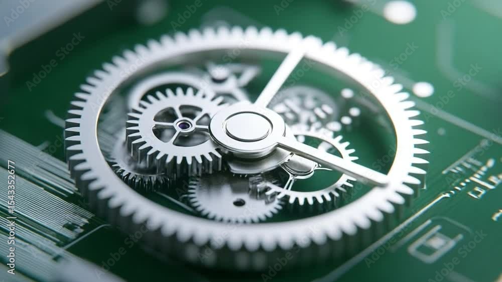 Poster precision gears on circuit board
