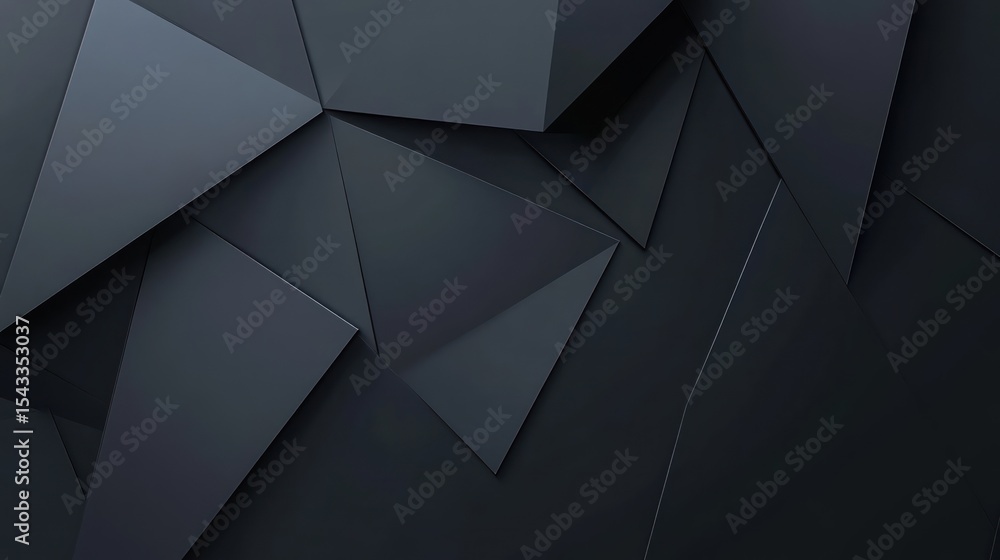Poster abstract geometric pattern of dark gray, overlapping triangles