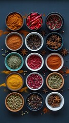 Vibrant Spice Collection: Aromatic Herbs and Exotic Peppers for Culinary Delights