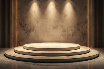 empty minimalist stage with spotlight