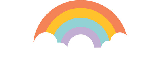 Rainbow with white clouds
