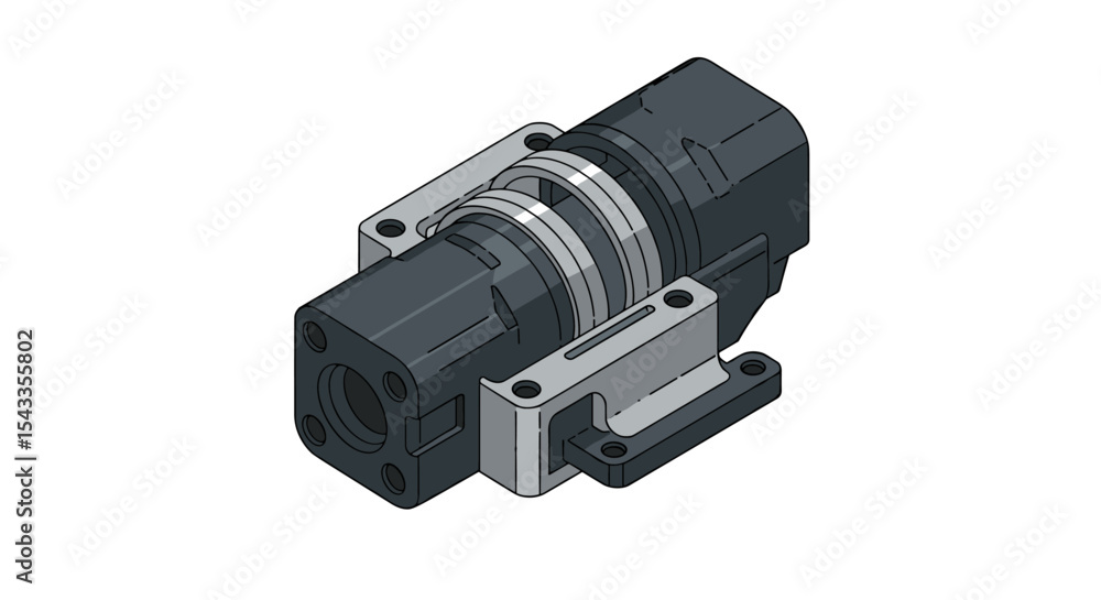 Aufkleber mechanical component design for engineering projects and industrial applications isometric style vec