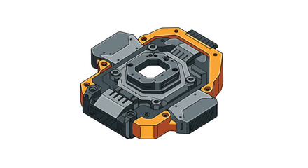 Fototapeta premium Futuristic technological device with geometric design for conceptual art and design projects isometric style vector illustration