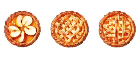 Pack Collection Mini Apple Pies 3 Delicious Styles set against transparent background