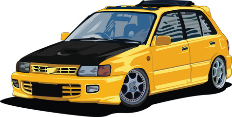 Obraz premium yellow car with transparant background