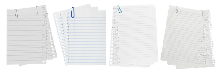 The collection isolated sheet of paper