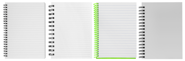 The collection isolated notebook of paper