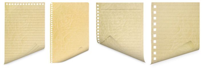 The collection isolated sheet of paper