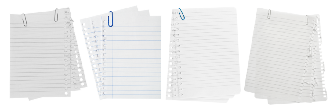 The collection isolated sheet of paper