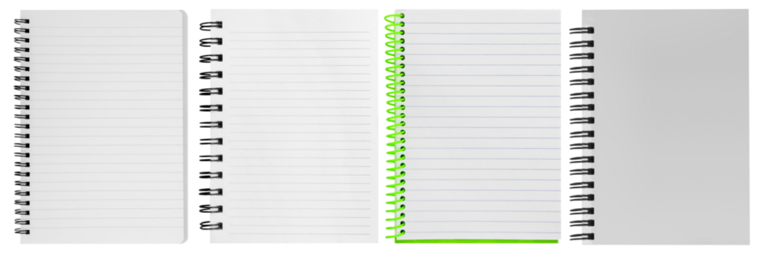 The collection isolated notebook of paper