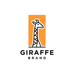 Giraffe Minimalist Logo Icon Design Vector Illustration. Elegant Lines for Company Logo. Cow icon logo vector design, modern logo pictogram design