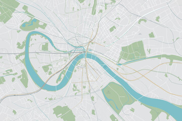 Fototapeta premium Cityscape Map River Winding Through Urban Landscape.