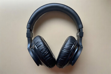 wireless headphones on black background