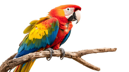 Fototapeta premium Vibrant Macaw Parrot Sitting on a Tree Branch