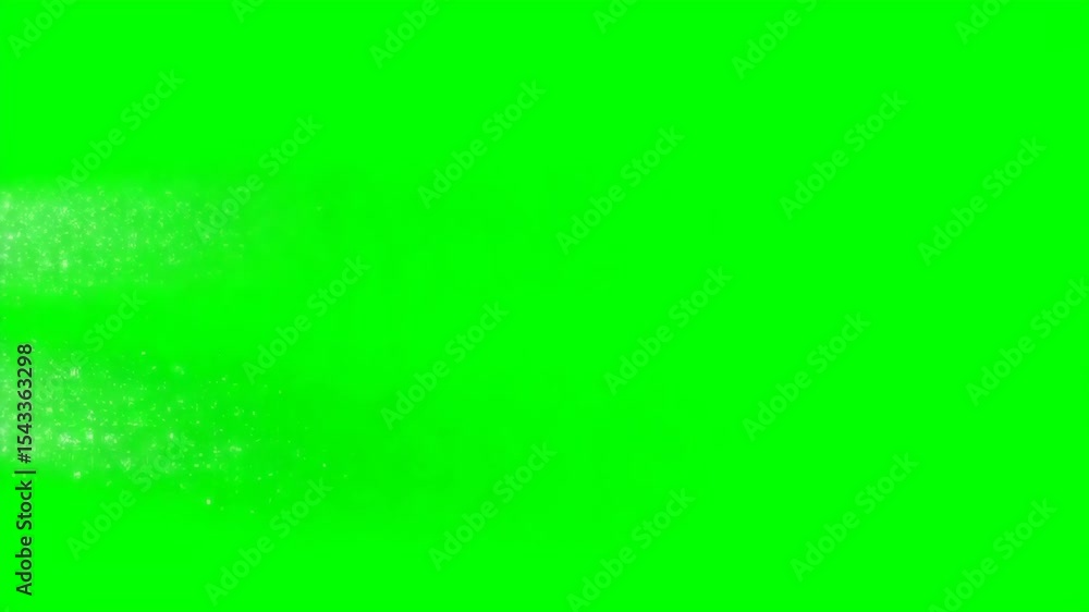 Poster glowing particles flowing across green screen backdrop, generating vibrant light stream patterns for