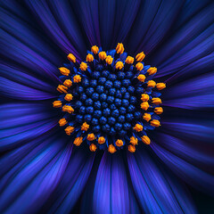 close up of a blue daisy flower