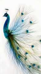 Obraz premium Stunning Blue Peacock with Its Fan of Feathers