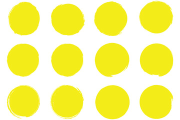 Grunge circles irregular forms. Rough paint edges textured surfaces uneven patterns bold smears.