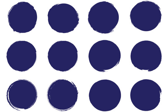 Grunge circles irregular forms. Rough paint edges textured surfaces uneven patterns bold smears.