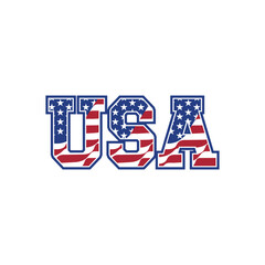 letter USA text style with flag element design vector concept	