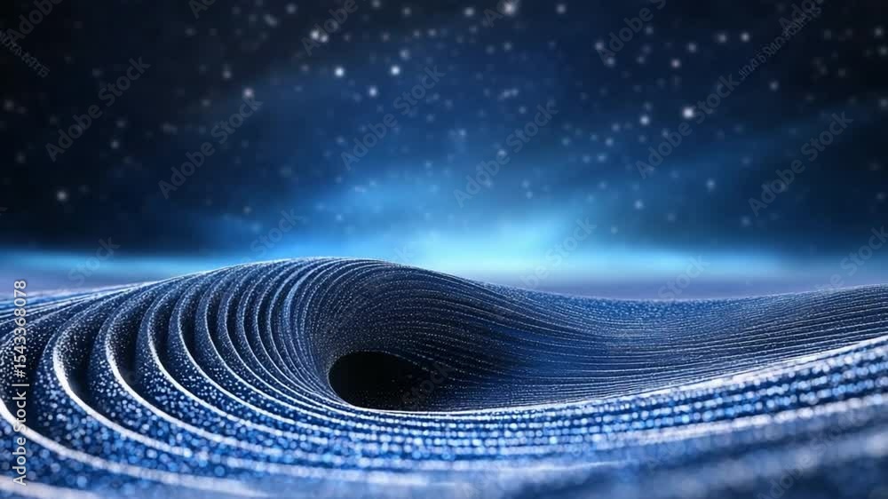 Poster cosmic waves: a captivating digital illustration showcasing undulating waves, evoking the mysteries 