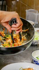 Aroma of sizzling vegetable medley in a wok, Asian Hispanic fusion, Lunar New Year culinary delight, vibrant kitchen artistry