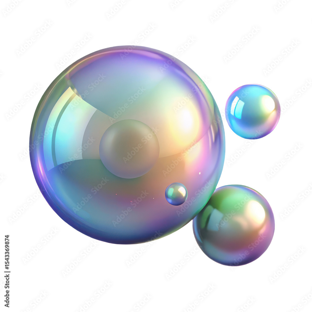 Poster iridescent bubbles background abstract soap bubbles colorful spheres translucent gradient design ele