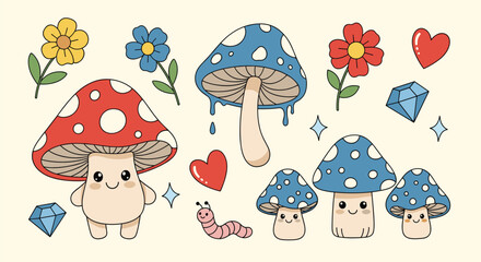 Cartoon Mushroom Magic A Whimsical World of Enchantment and Delightful Creatures