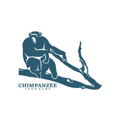 Chimpanzee logo design vector. Silhouette Chimpanzee Template Illustration. Icon Symbol