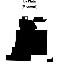 La Plata (Missouri) blank outline map